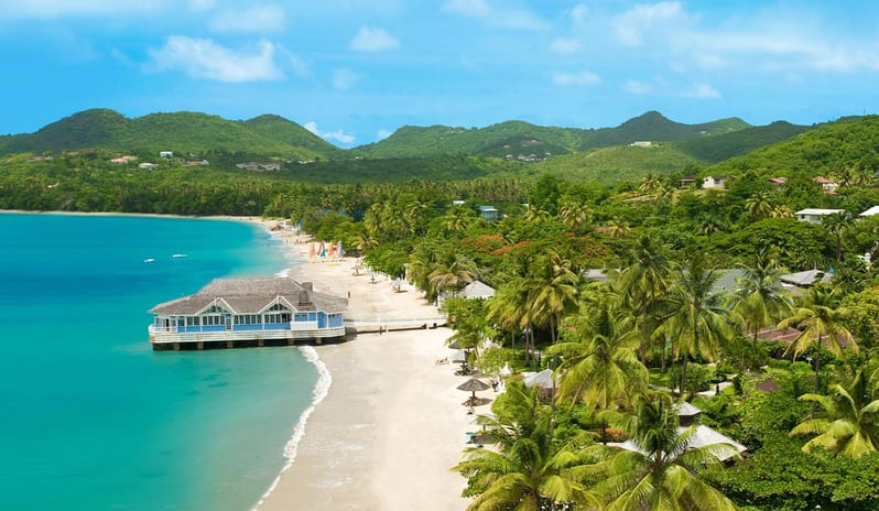 Sandals Halcyon Beach St Lucia-Beach Overview